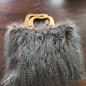 Ostrich Feather Purse with Silk Lining